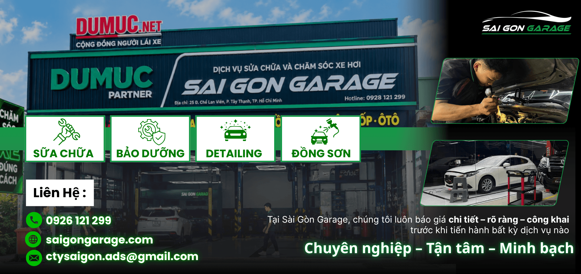 Sài Gòn Garage - Dịch vụ sửa chữa và chăm sóc xe hơi toàn diện